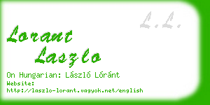 lorant laszlo business card
